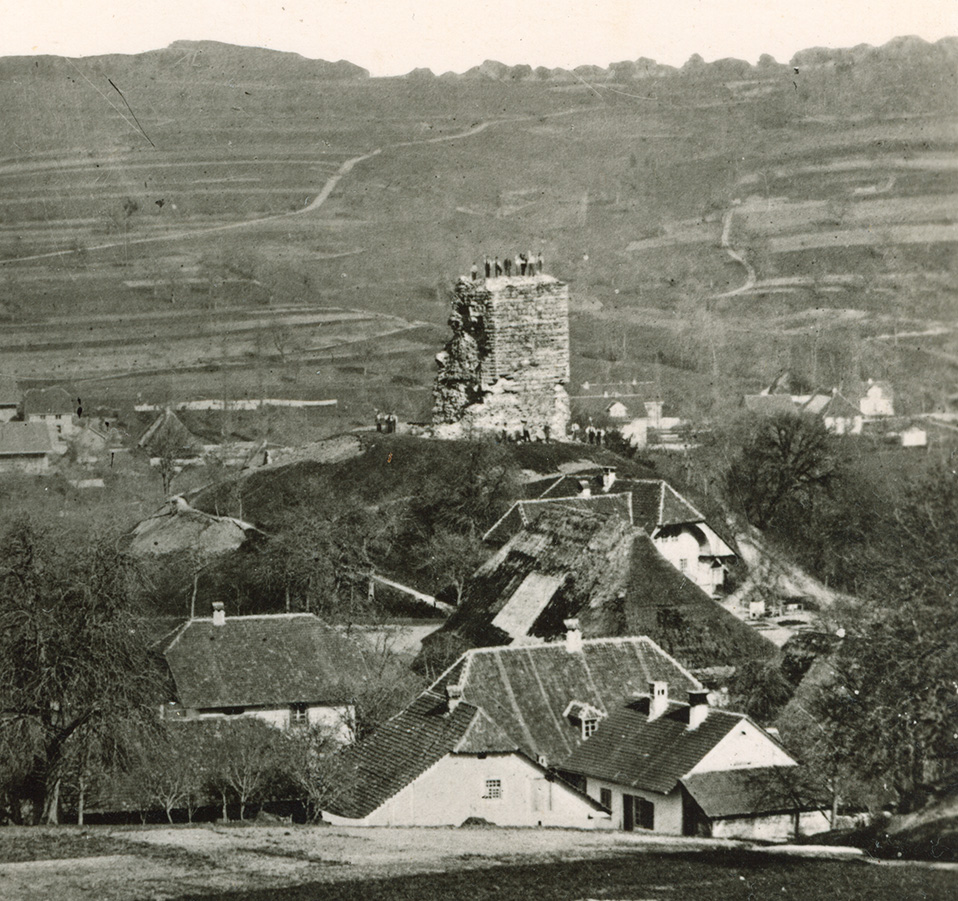 Aufnahme der Burgruine Rynach vom Juni 1872